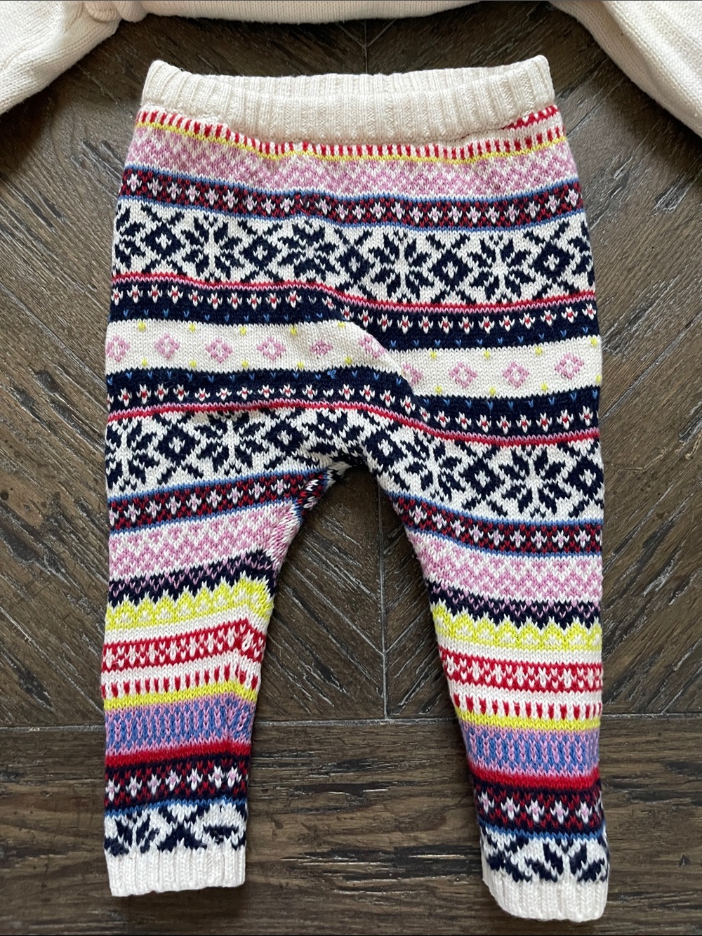 Old Navy Cream Fair Isle Knit Baby Sweater Legging Set 3-6M - Picture 3 of 5